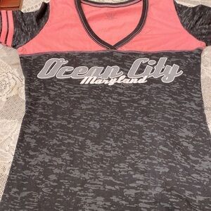 Ocean City Maryland pink and black blouse.